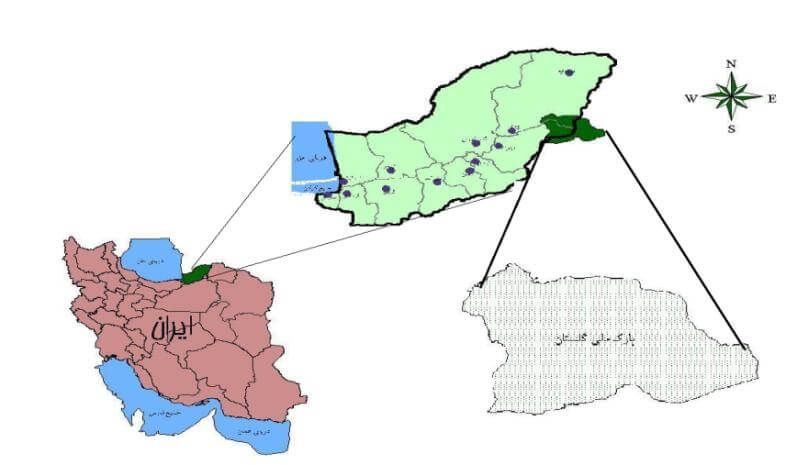 موقعیت جغرافیایی پارک‌ ملی گلستان 